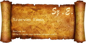 Szarvas Emma névjegykártya